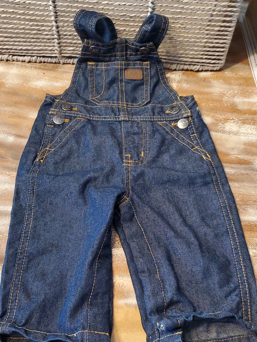 Lee Dark Blue Denim Overalls 0-3mos